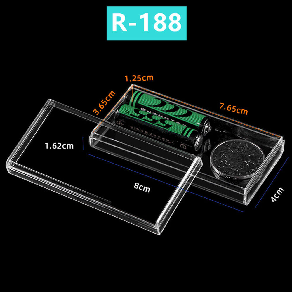 10pcs 80X40mm Rectangle Transparent PS Toolbox Container Storage Case Lid&Base