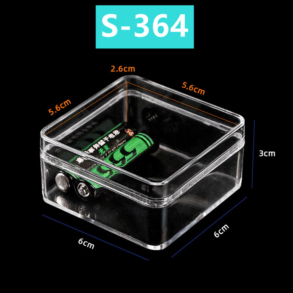 10pcs 60X60mm Square Transparent PS Toolbox Container Storage Case Lid&Base Box