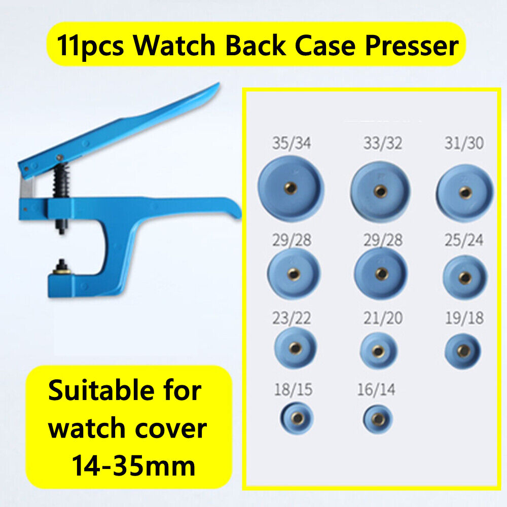 11pcs Watch Back Case Presser Clamp Plier Dies Set Watchmaker Repair Tool
