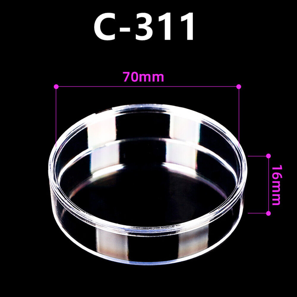 10pcs 70x16mm Round Transparent PS Toolbox Container Storage Case Lid&Base Box