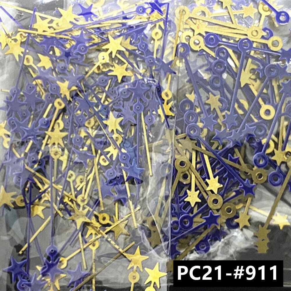 100 Sets 13mm Purple Star Watch Hands for Hattori Epson PC21 Quartz Movement