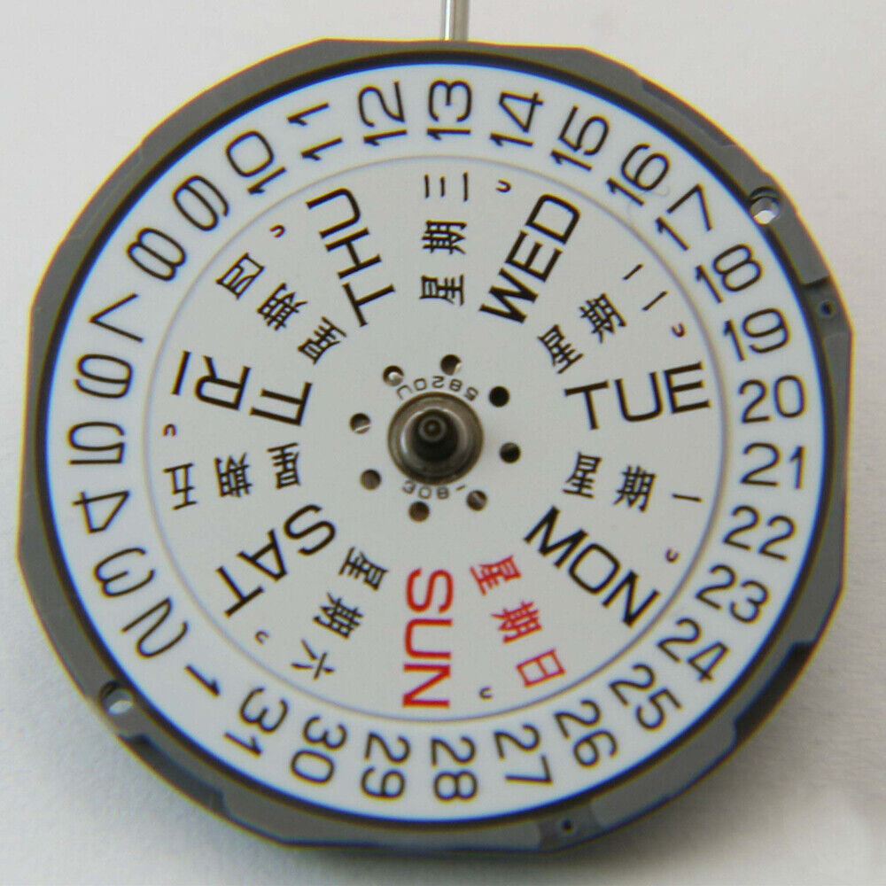 Miyota 1M02 Japan Quartz Movement 3 Hands Date at 3 Day Date