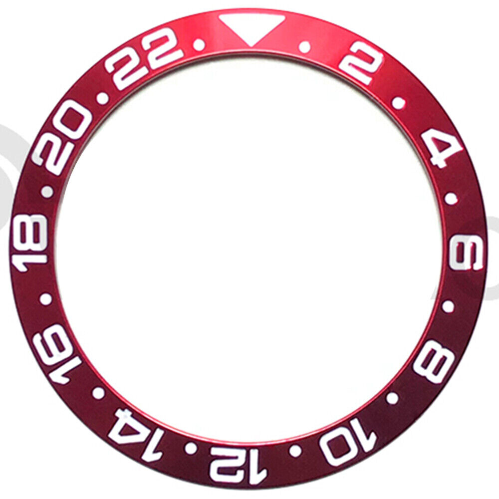 38mm Red Numberal GMT Aluminium Alloy Watch Bezel Insert for RLX