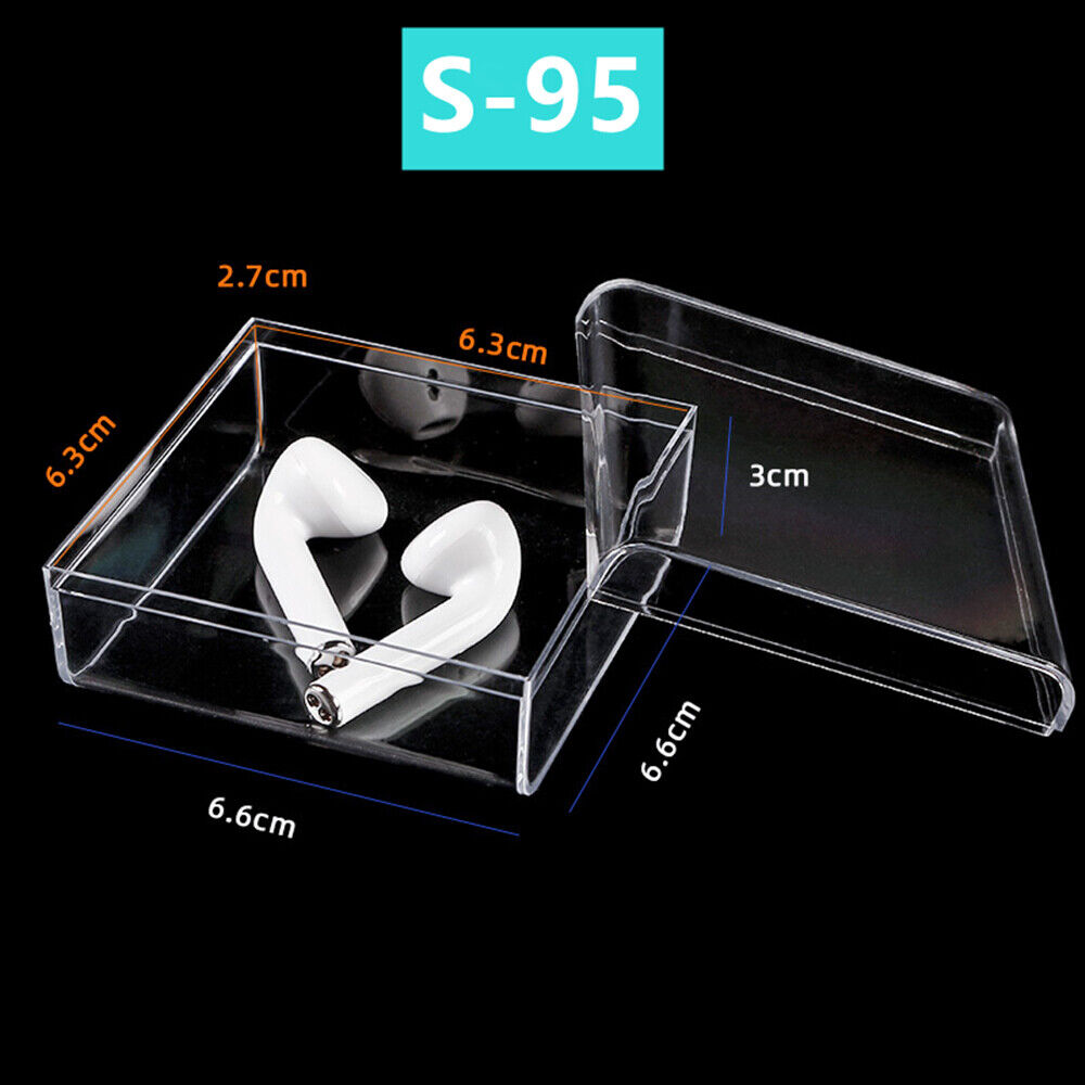 10pcs 66x66mm Square Transparent PS Toolbox Container Storage Case Lid&Base Box