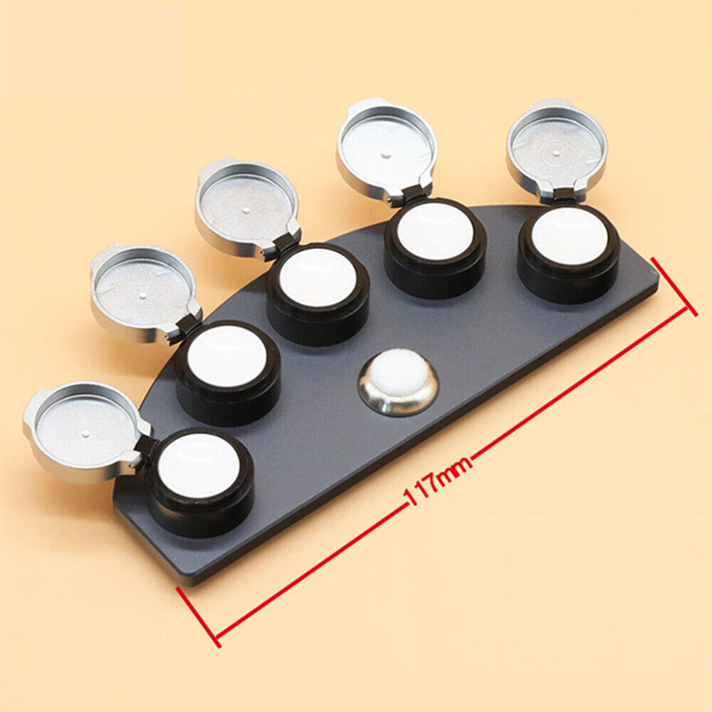 Oil Cups Stand In Die-cast Alloy 5 Containers Watch Repair Tool of White Ceramic