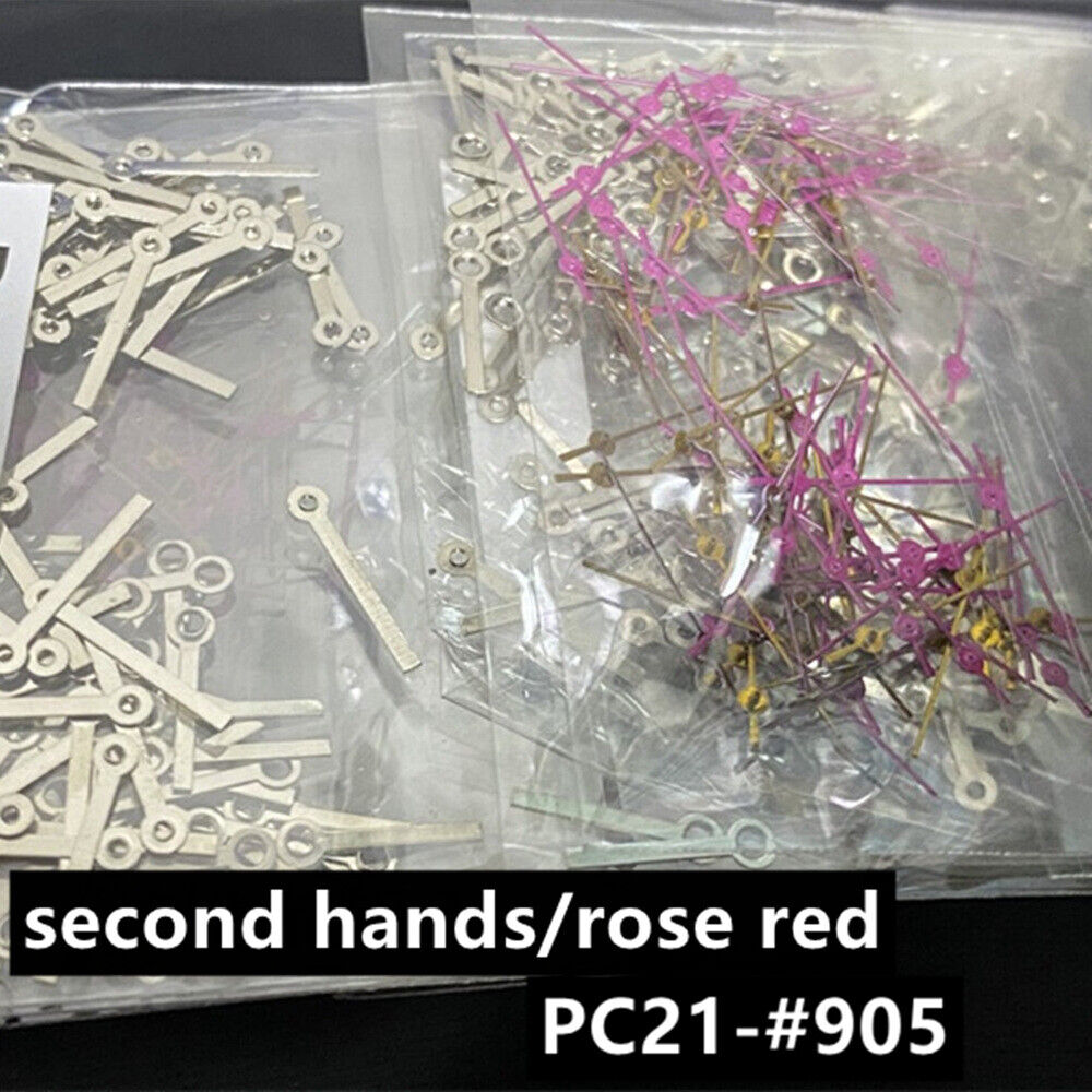 100 Sets Rose Second Hand Watch Hands for Hattori Epson PC21 Quartz Movement