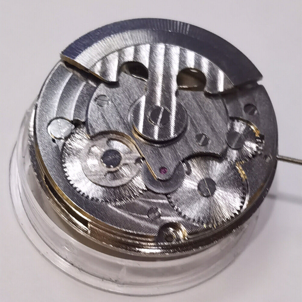 Automatic Mechanical Movement Silver 3 Hands Hollow Moon Phase@12