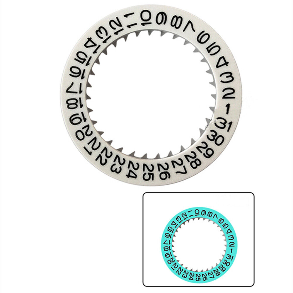 Blue Luminous White Background Numerals Disk Date Wheel for Miyota NH35 NH36