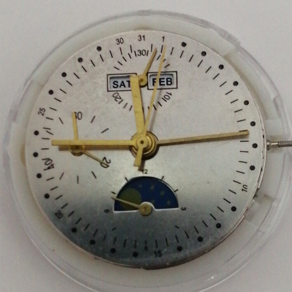 Asian Shanghai 7750 Mechanical Movement Moon Phase@6 Replacement of ETA7751 7750