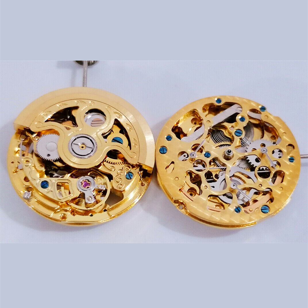 3 Hands China Made Golden 2189 Hollow Small Second@3@6@9 Mechanical Movement
