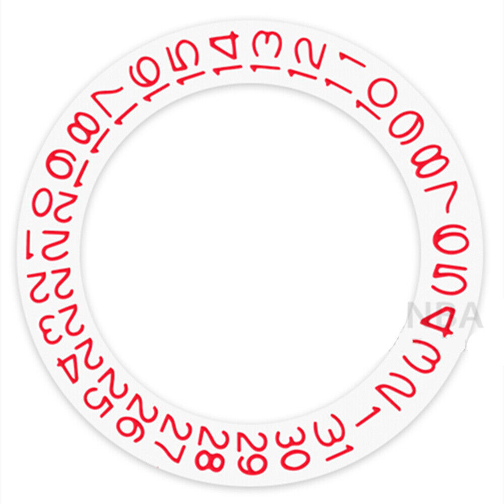 White Background Red Character Disk Date Wheel for Miyota NH35 NH36 Date@3