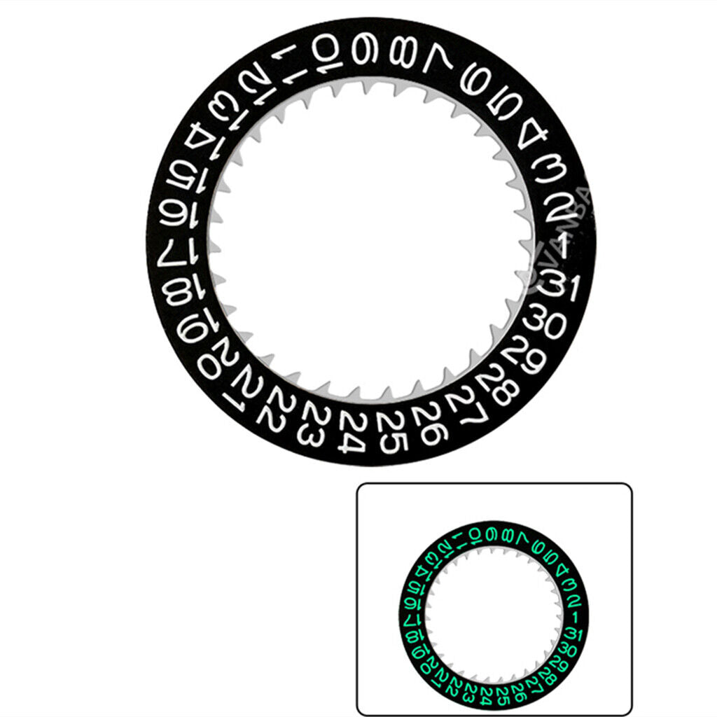 Green Luminous Black Background White Font Disk Date Wheel for Miyota NH35 NH36