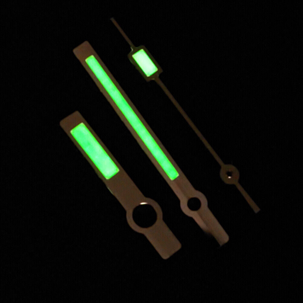 8*12.5*12.5MM Golden Trim Green Luminous Watch Hands For NH35A/NH36A Movement