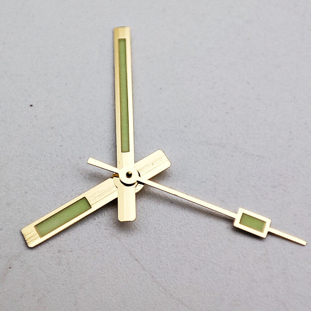 8*12.5*12.5MM Golden Trim Green Luminous Watch Hands For NH35A/NH36A Movement