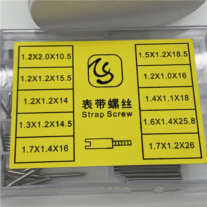 10 Sizes 100pcs 304 Stainless Steel Watch Strap Screw Jewelry Watch Repair Parts