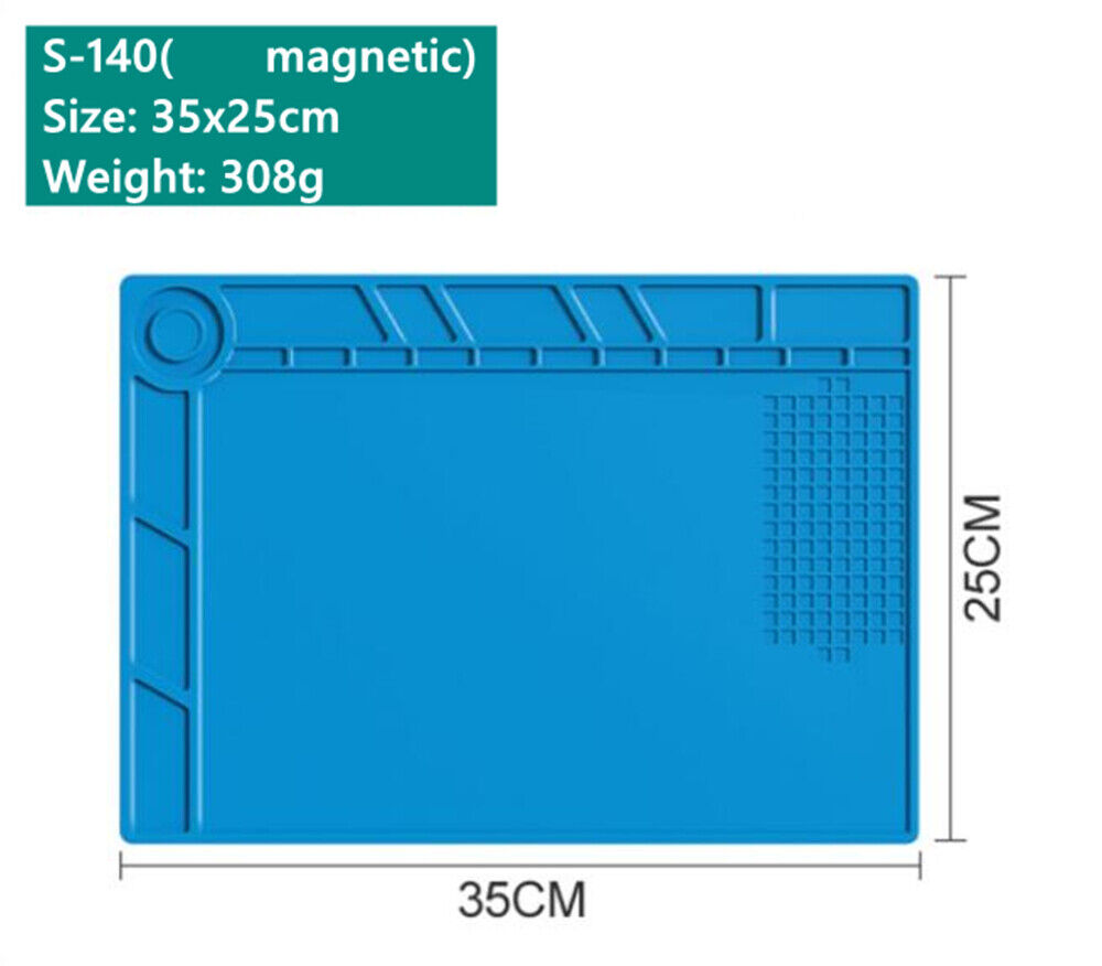 35x25cm Silicone Insulation Pad Thermostable Anti-corrosive Watch Repair S-140
