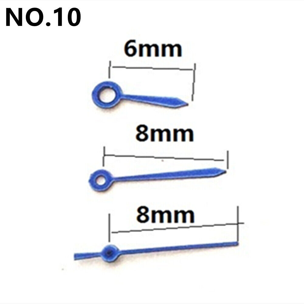 2 Sets/Pack 8mm Long Blue No Lume Watch Hands for Miyota 2035 Movement