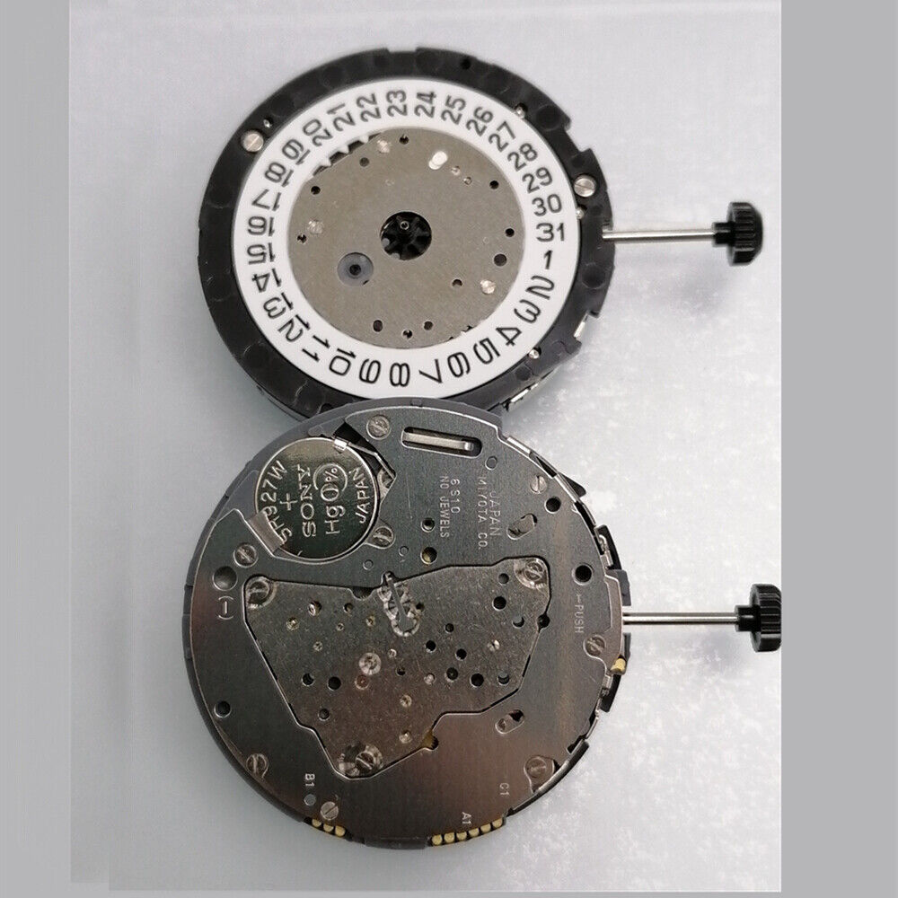 Miyota 6S10 Quartz Movement Date At 3, 3 Hands, Small Second @6@9@12