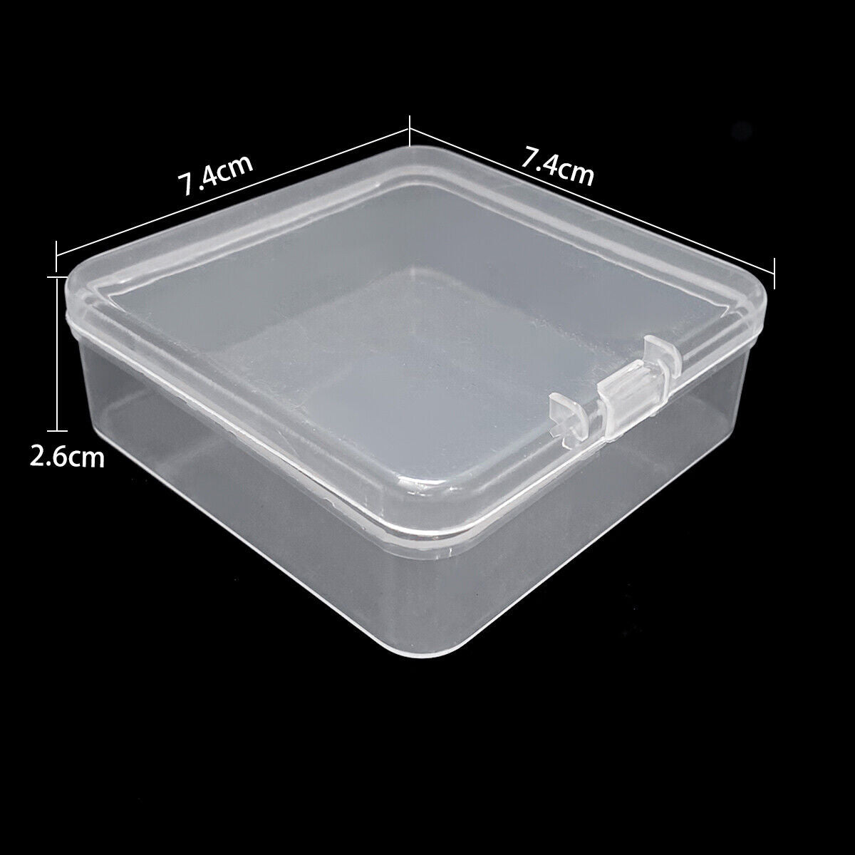 5pcs 7.4cm Small Rectangle Plastic Transparent Containers Storage Case Organizer