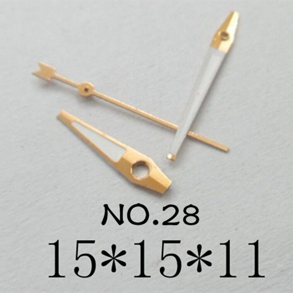 Luminous Set of Watch Hands for Miyota 2035 Movement 15mm/15mm/11mm Length NO.28