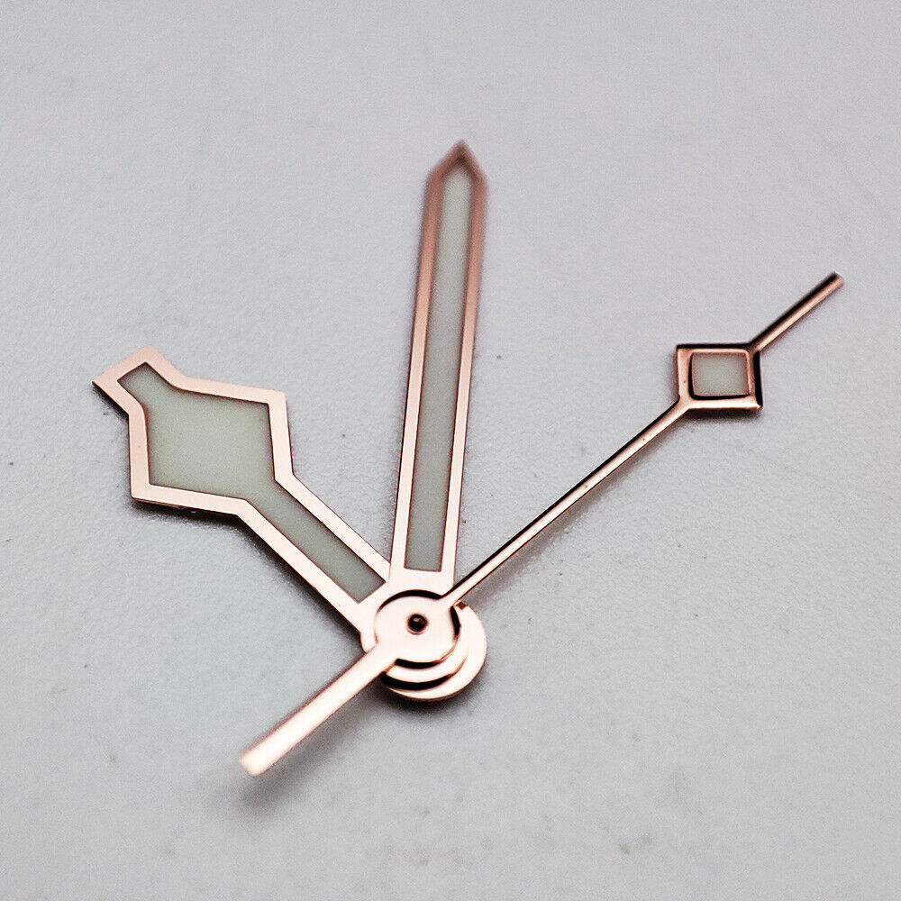 9.5*13.5*13.5MM Rose Golden Green Luminous Watch Hands For NH35A/NH36A Movement