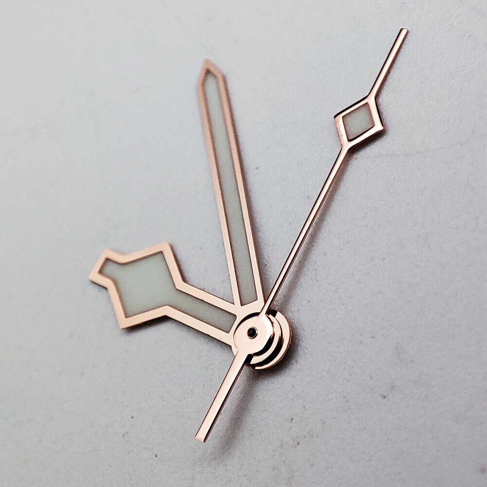 9.5*13.5*13.5MM Rose Golden Green Luminous Watch Hands For NH35A/NH36A Movement