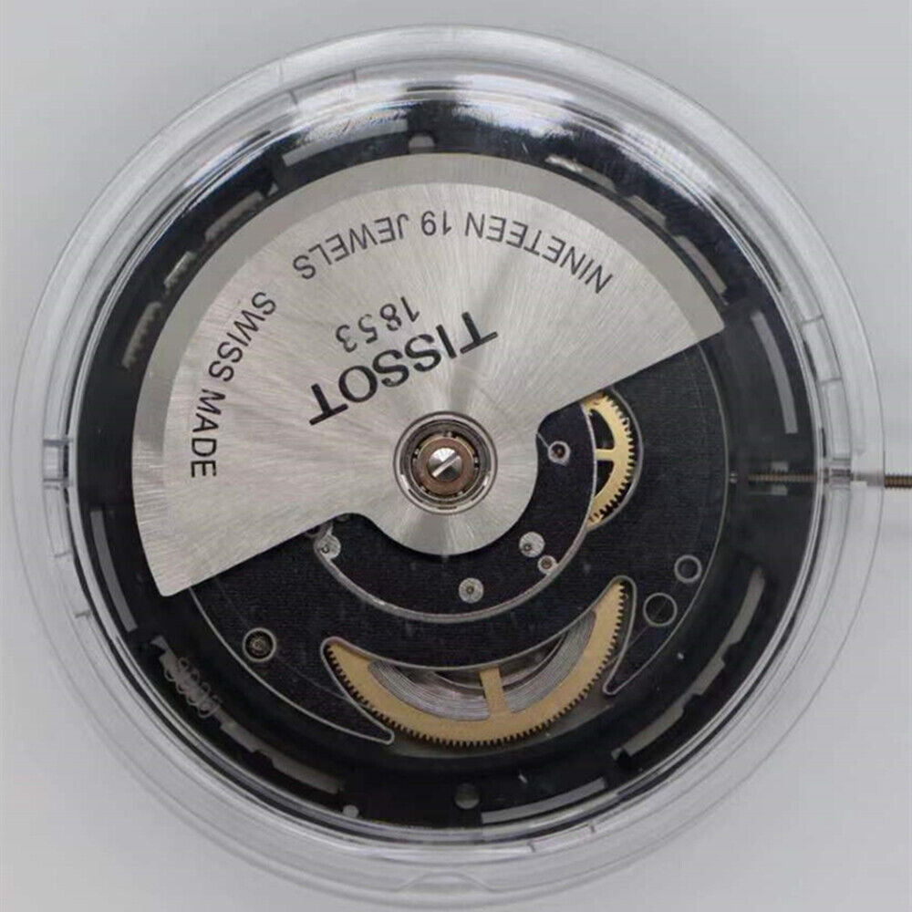 Swiss Made Genuine ETA C15.111 Chronograph Mechanical Movement 1853 Black Dial