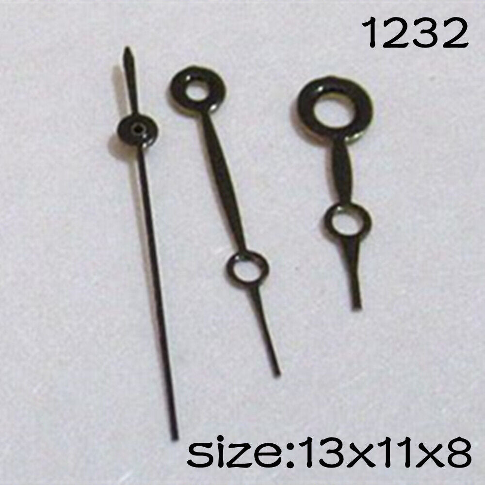 Black Set of Watch Hands for Miyota 2035 Movement 13mm/11mm/8mm Length NO.1232