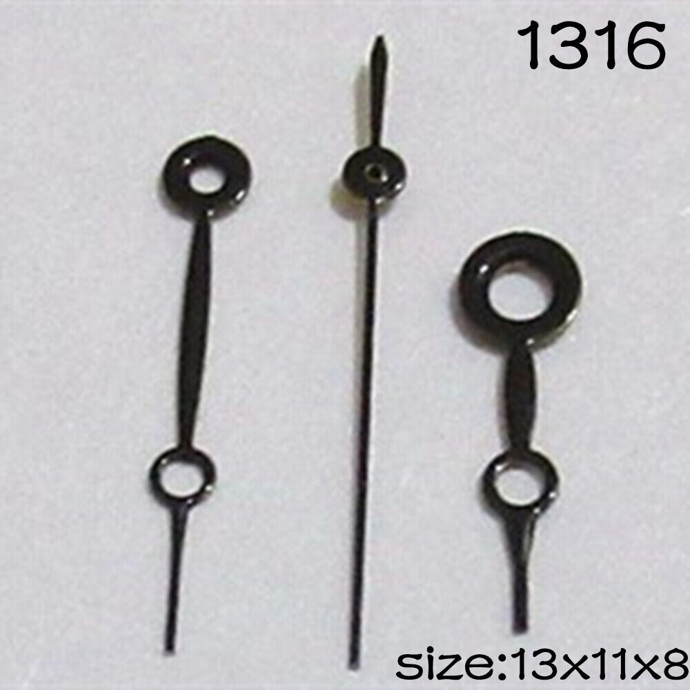 Black Set of Watch Hands for Miyota 2015 Movement 13mm/11mm/8mm Length NO.1316