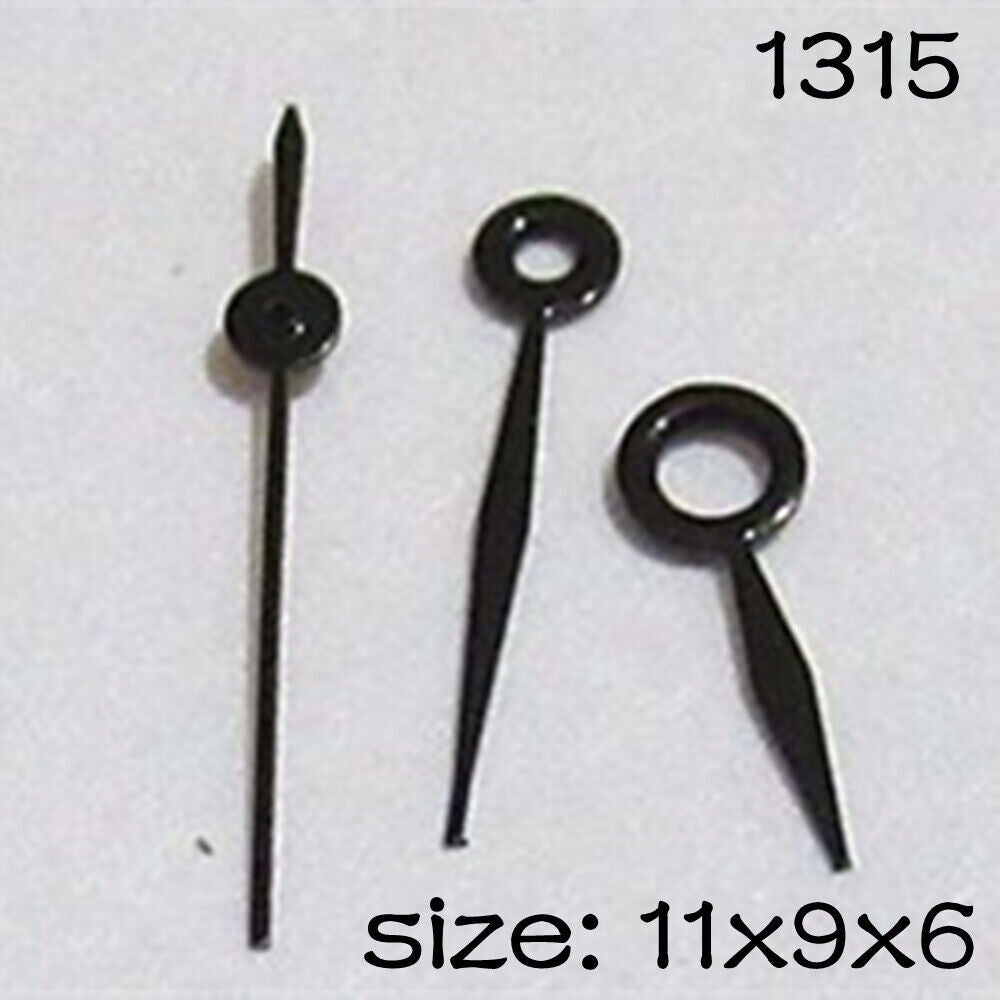 Black Set of Watch Hands for Miyota 2015 Movement 11mm/9mm/6mm Length NO.1315