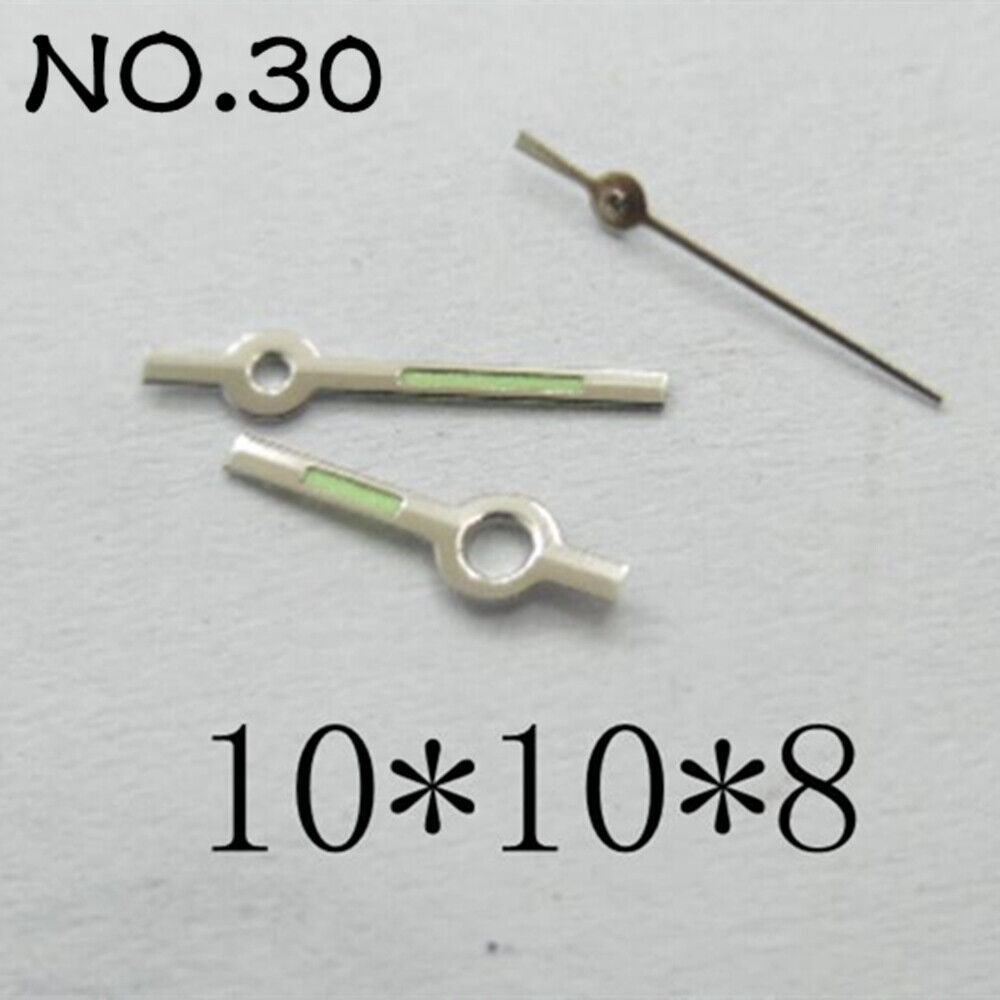 Luminous Set of Watch Hands for Miyota 2035 Movement 10mm/10mm/8mm Length NO.30