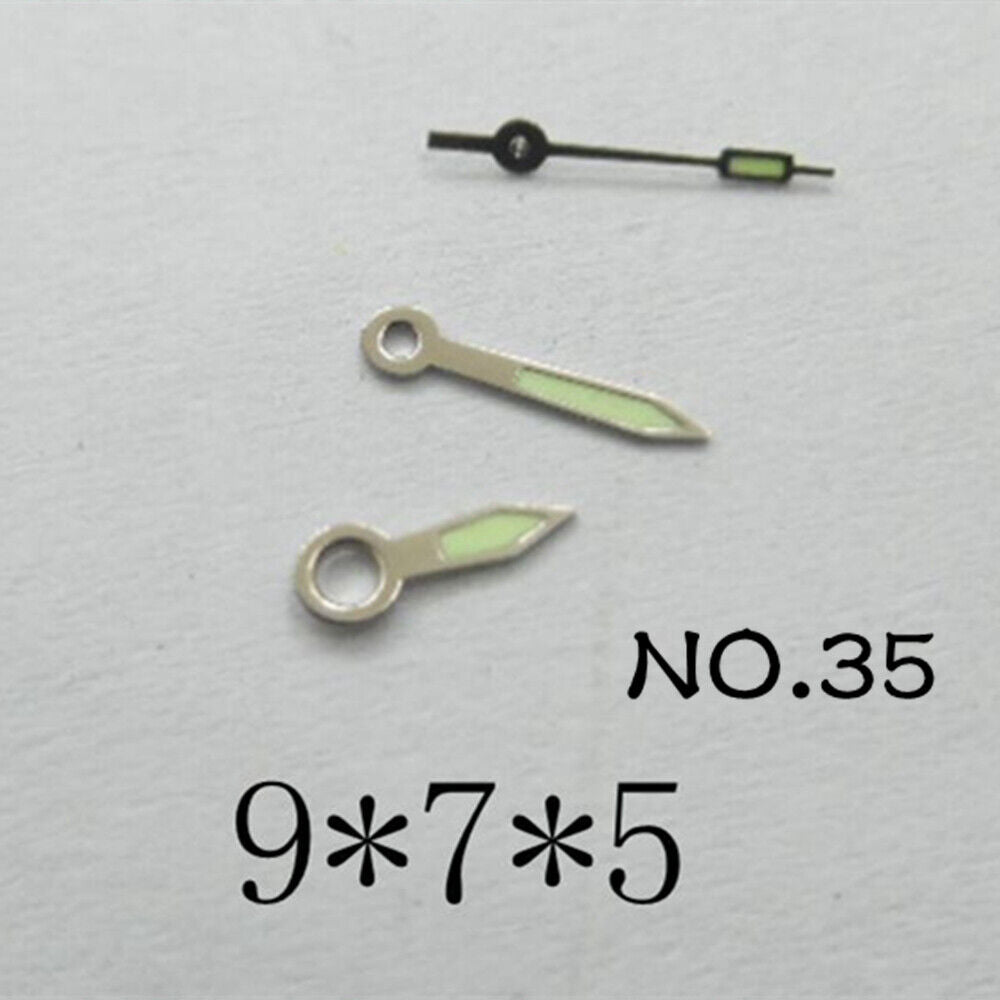 Luminous Set of Watch Hands for Miyota 2035 Movement 9mm/7mm/5mm Length NO.35