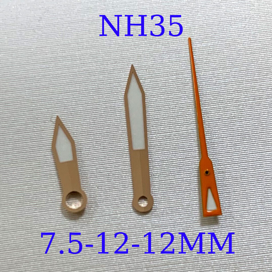 Green Luminous Watch Hands Sets for NH35A/NH36A/4R36 Movement 7.5/12/12mm B12