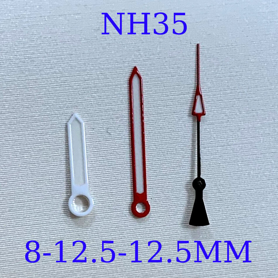 Green Luminous Watch Hands Sets for NH35A/NH36A/4R36 Movement 8/12.5/12.5mm B17