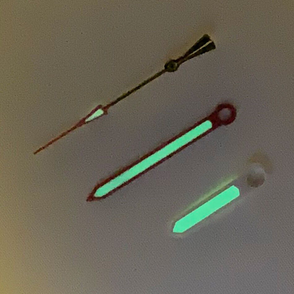 Green Luminous Watch Hands Sets for NH35A/NH36A/4R36 Movement 8/12.5/12.5mm B17