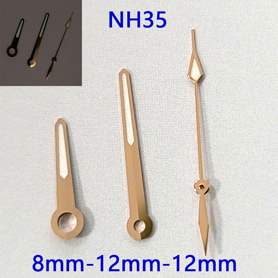 Green Luminous Rose Golden Watch Hands Sets for NH35A/NH36A/4R36 Movement B10