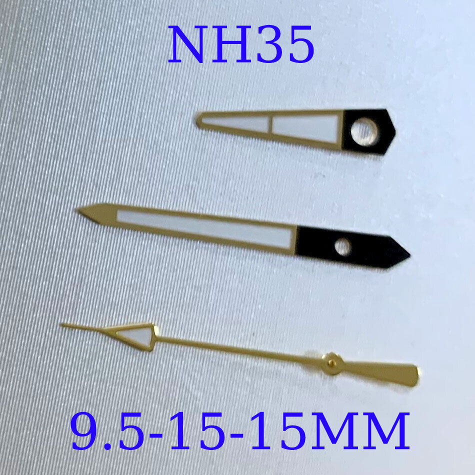 Green Luminous Golden Watch Hands Sets for NH35A/NH36A/4R36 Movement B15