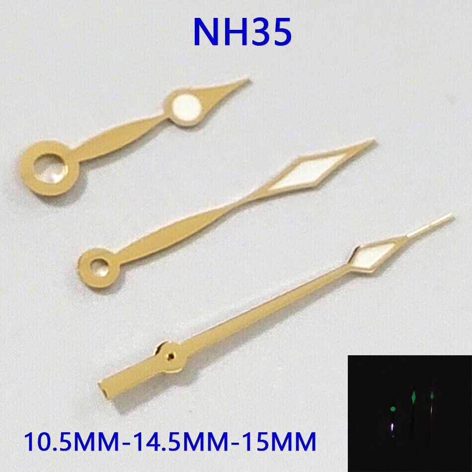 Green Luminous Watch Hands Sets for NH35A/NH36A Movement 10.5/14.5/14.5mm A11