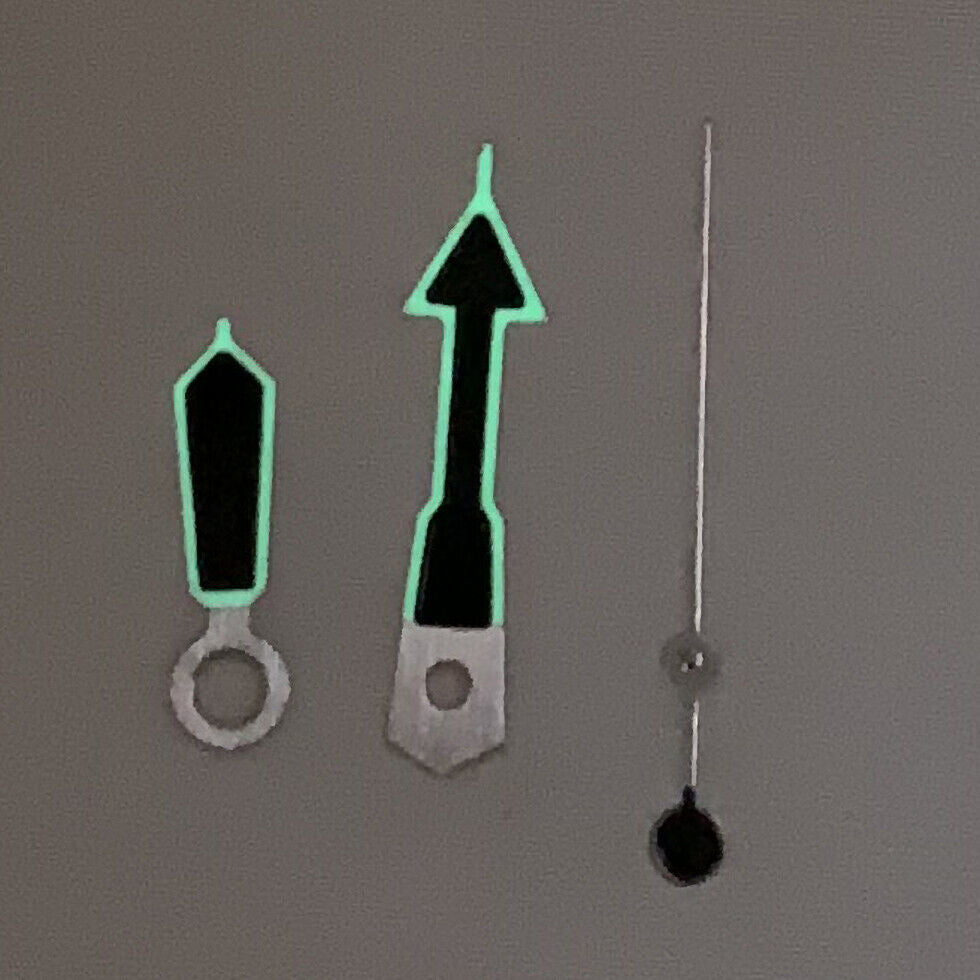 Green Luminous Trim Black Watch Hands Sets for NH35A/NH36A/4R36 Movement B28-1
