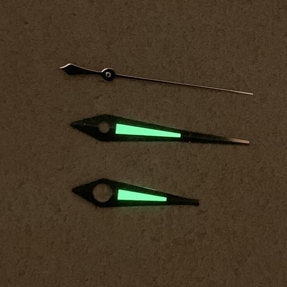 Green Luminous Sharp End Watch Hands Sets for NH35A/NH36A Movement B40