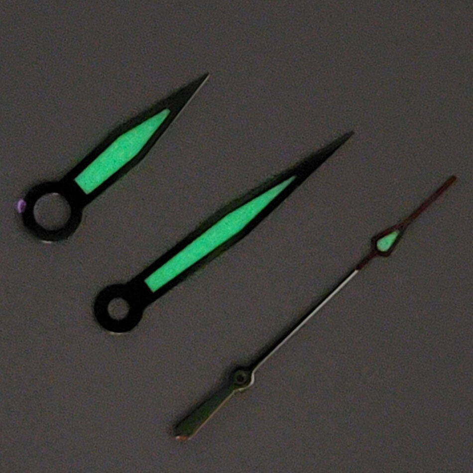 Green Luminous Watch Hands Sets for NH35A/NH36A/4R36 Movement 8.5/12/12mm