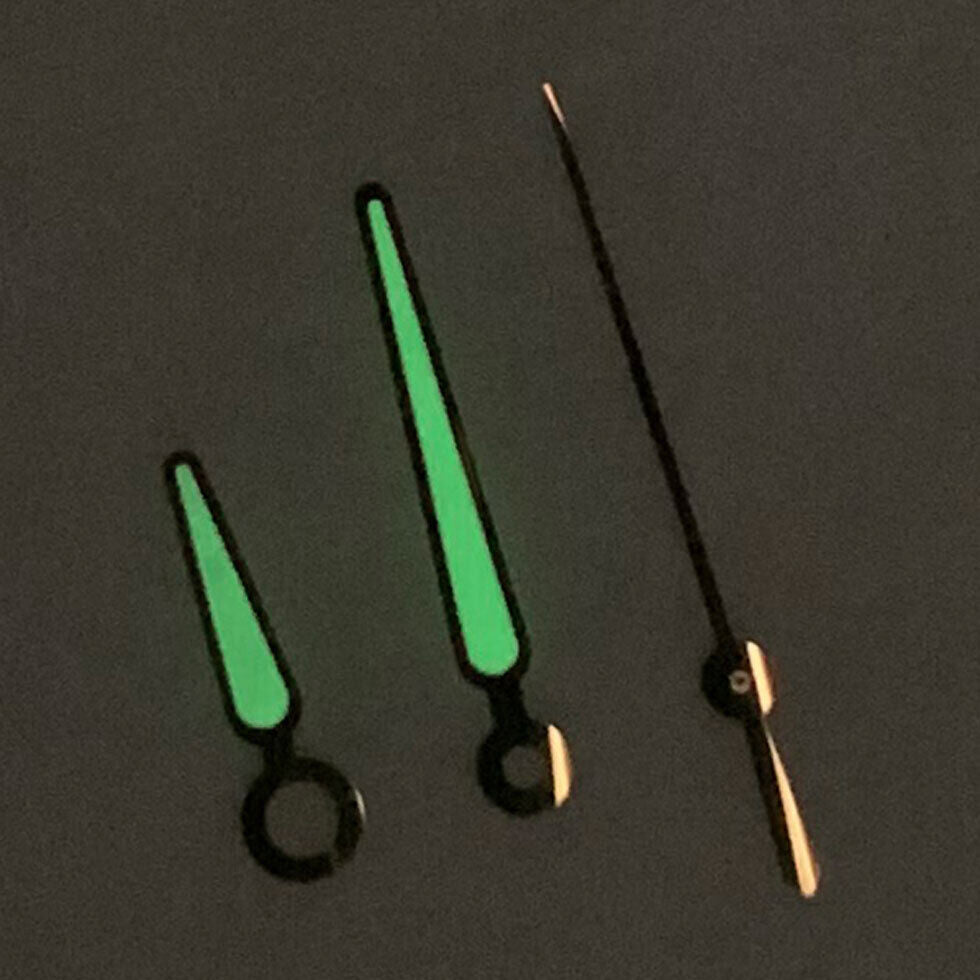 Green Luminous Silver Trim Watch Hands Sets for NH35A/NH36A/4R/7S Movement BB9