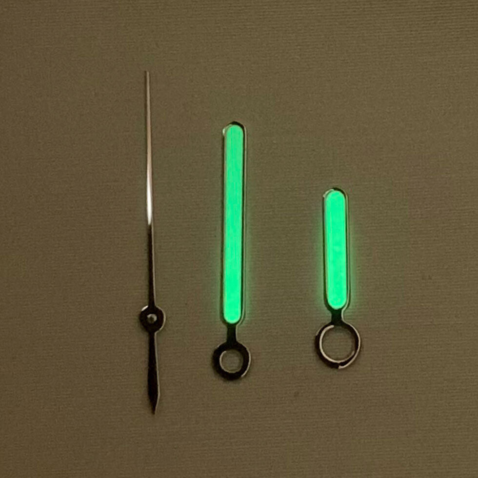 Green Luminous Black Trim Watch Hands Sets for NH35A/NH36A Movement BB11