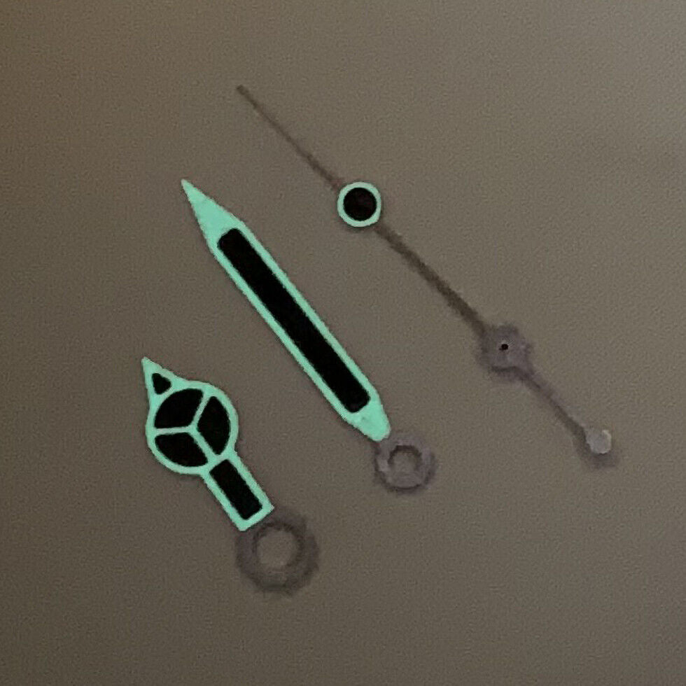 Green Luminous Trim Black Watch Hands Sets for NH35A/NH36A/4R36 Movement B28-2