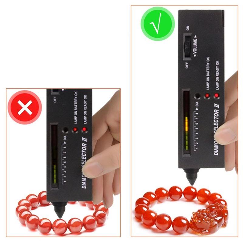 Portable Professional Diamond Tester Pen Gems Diamond Selector II LED Indicator