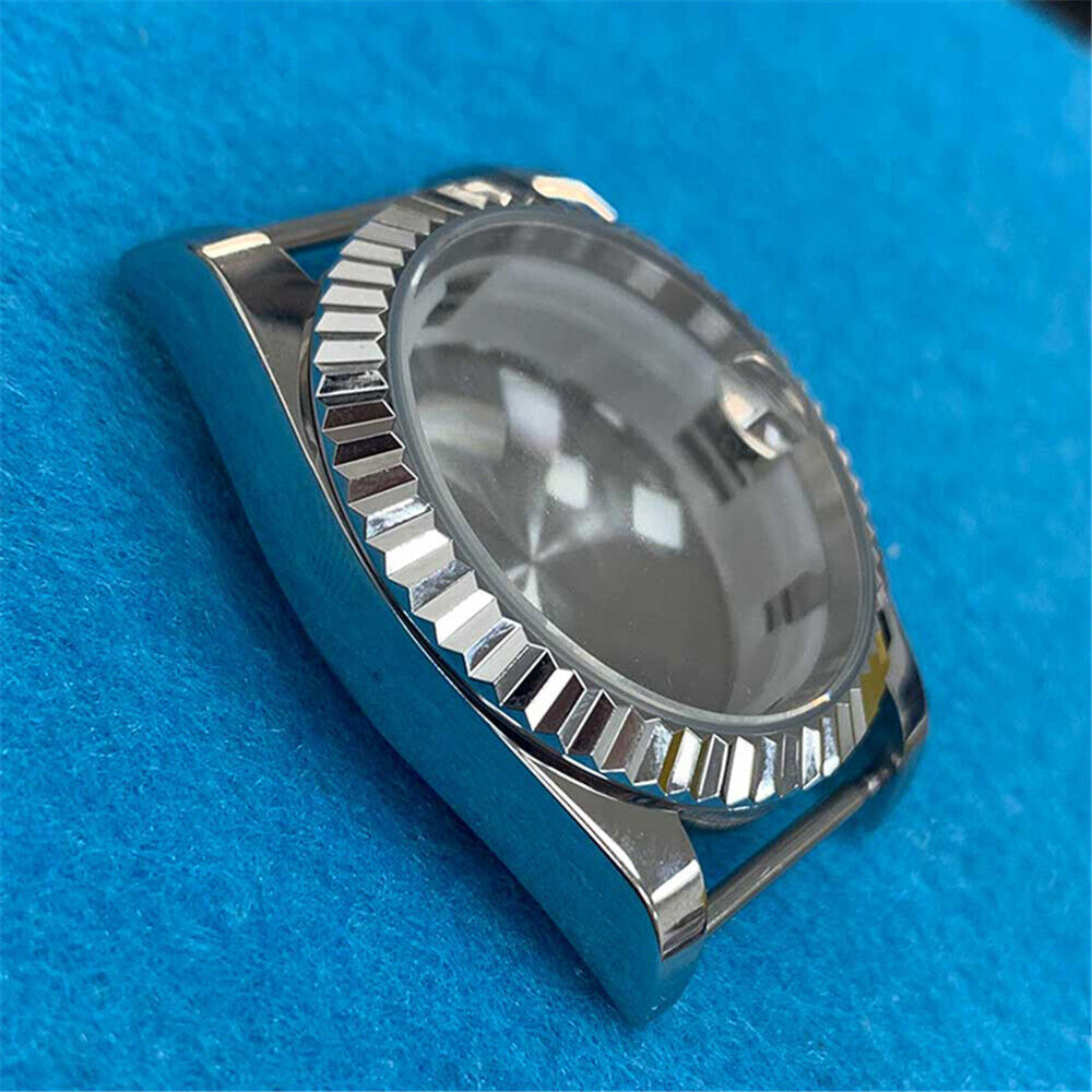 36MM Steel Watch Case Mineral Glass Mirror Case for 8215/2813/8205/8200 Movement