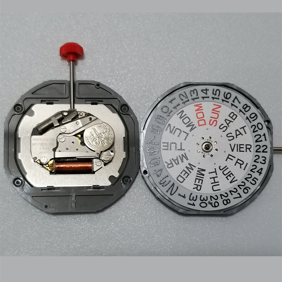 Brand New Quartz Movement Miyota 2405 3 Hands Day Date Movement With Watch Stem