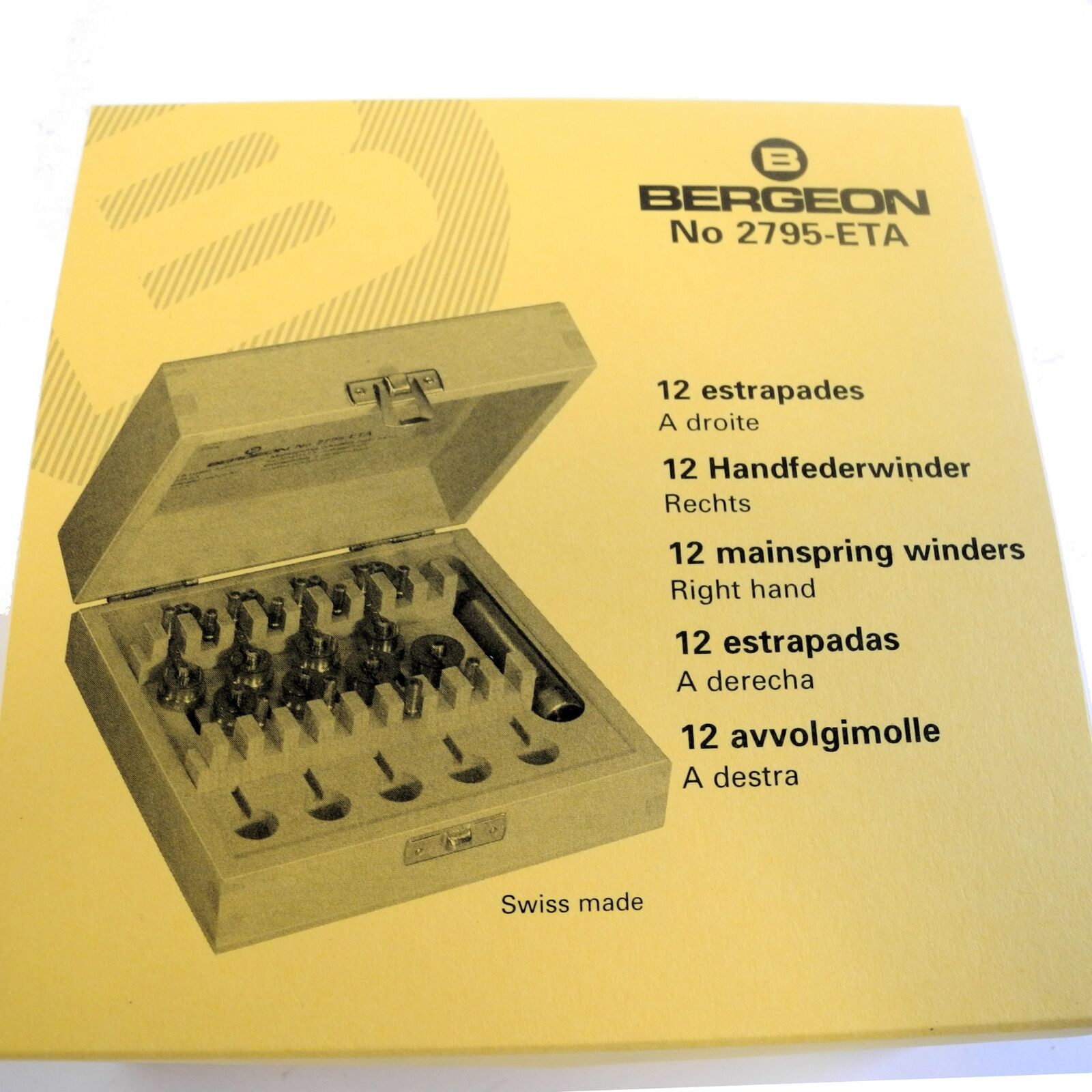 Bergeon 2795-ETA Assortment of 12 Watch Mainspring Winder For ETA Calibres