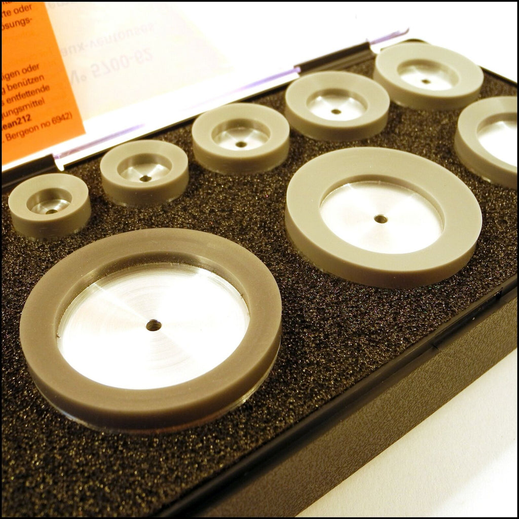 Bergeon 5700-62 Die Set Of 9 Suction Hard Upper Dies Round Heads In Adiprene