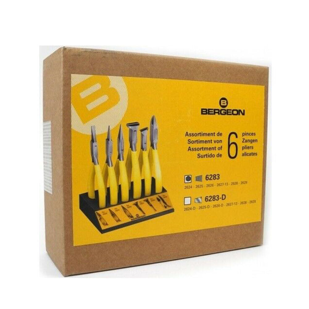 Bergeon 6283 Set of 6 Corrugated Nose Pliers w/ Stand
